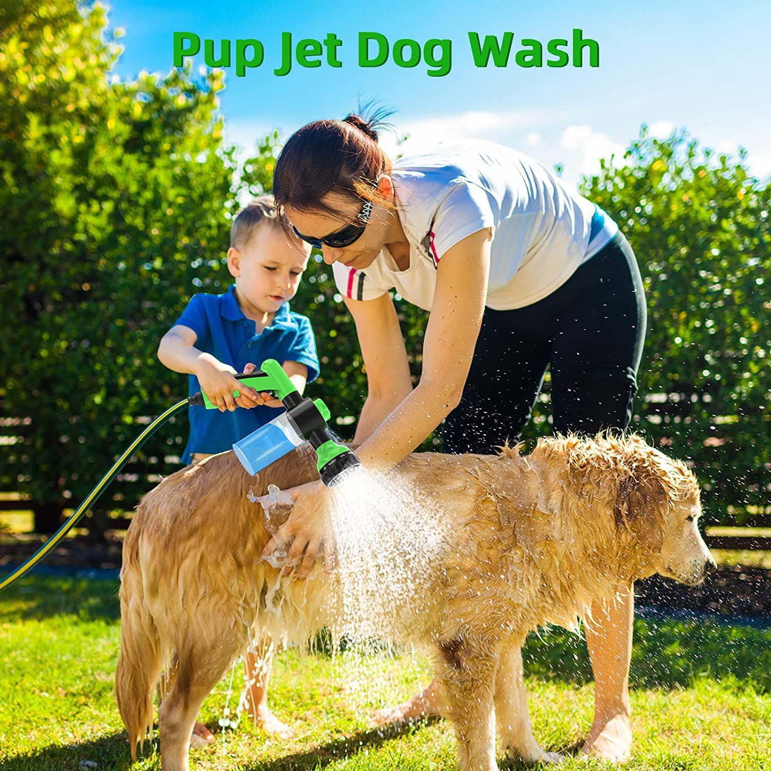 Douche de Lavage pour Chien – Pulvérisateur Haute Pression avec Brosse de Toilettage Intégrée 8 en 1 – Image 3
