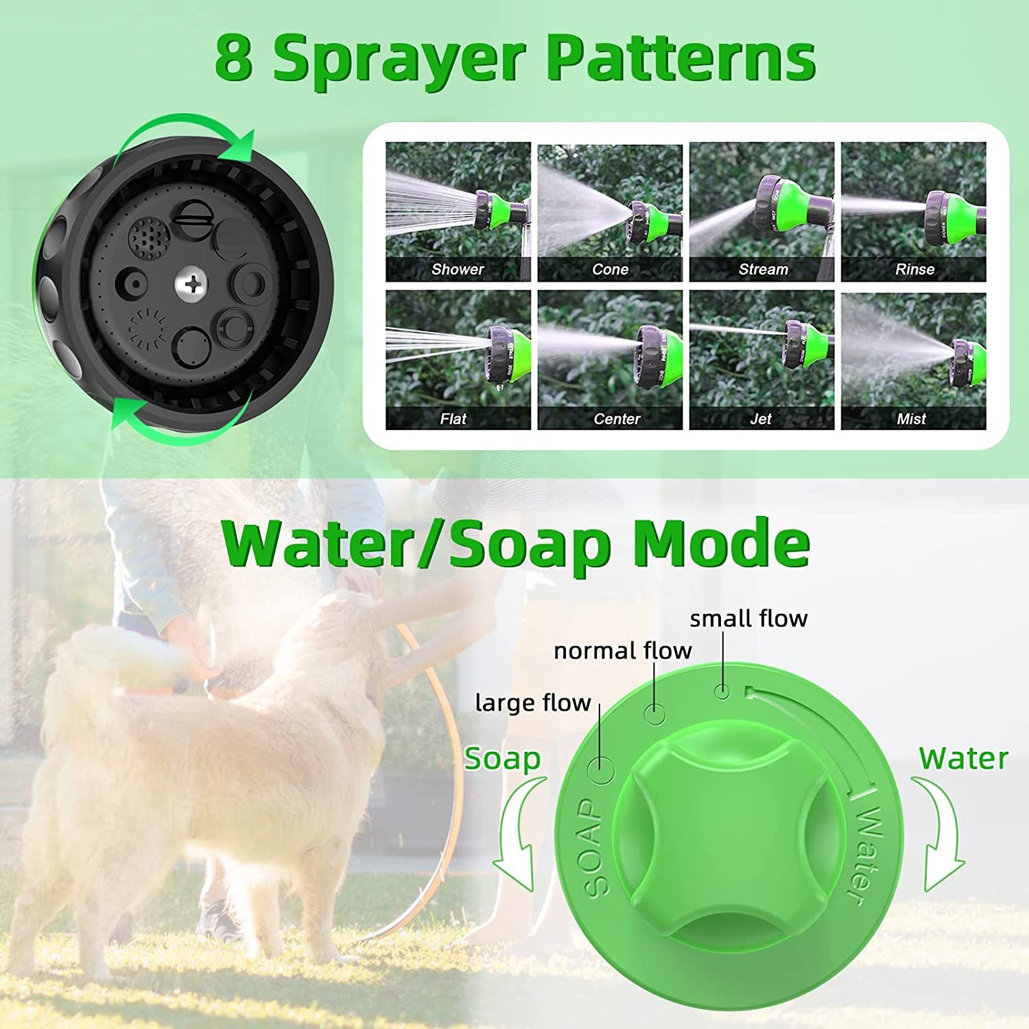 Douche de Lavage pour Chien – Pulvérisateur Haute Pression avec Brosse de Toilettage Intégrée 8 en 1 – Image 5