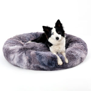 Panier Douillet Donut pour Chien et Chat – Lit Calmant en Peluche Ultra Douce et Lavable